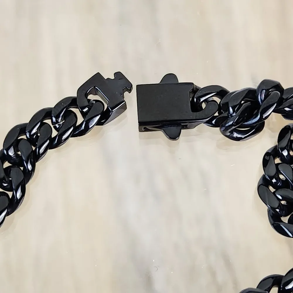 🩵⏭️NIB Black Classic Cuban Chain Link 20